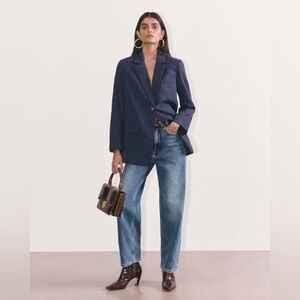 Everlane The Way High Jean Straight Leg in Mid Indigo Blue Size 29 Regular